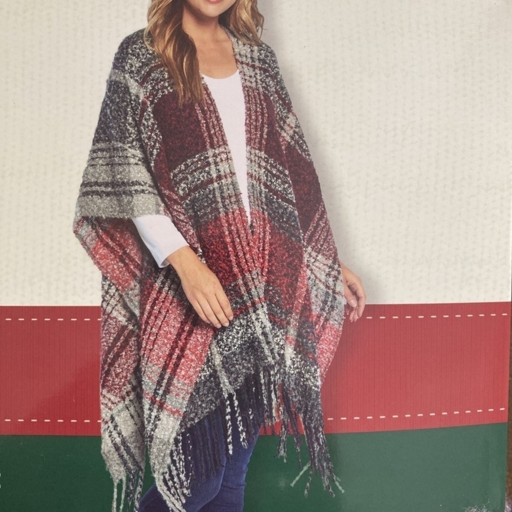 Woolrich Red and Black Plaid Shawl